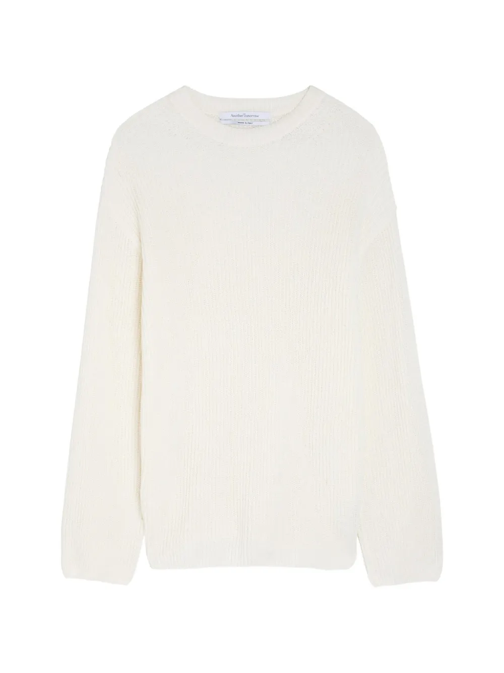 Another Tomorrow ribbed-knit crew-neck sweater - Bianco