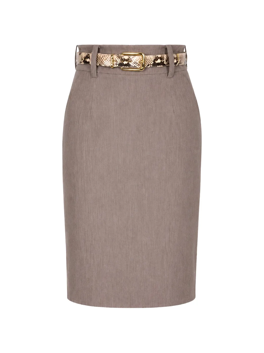 Elie Saab belt-loop midi skirt - Braun