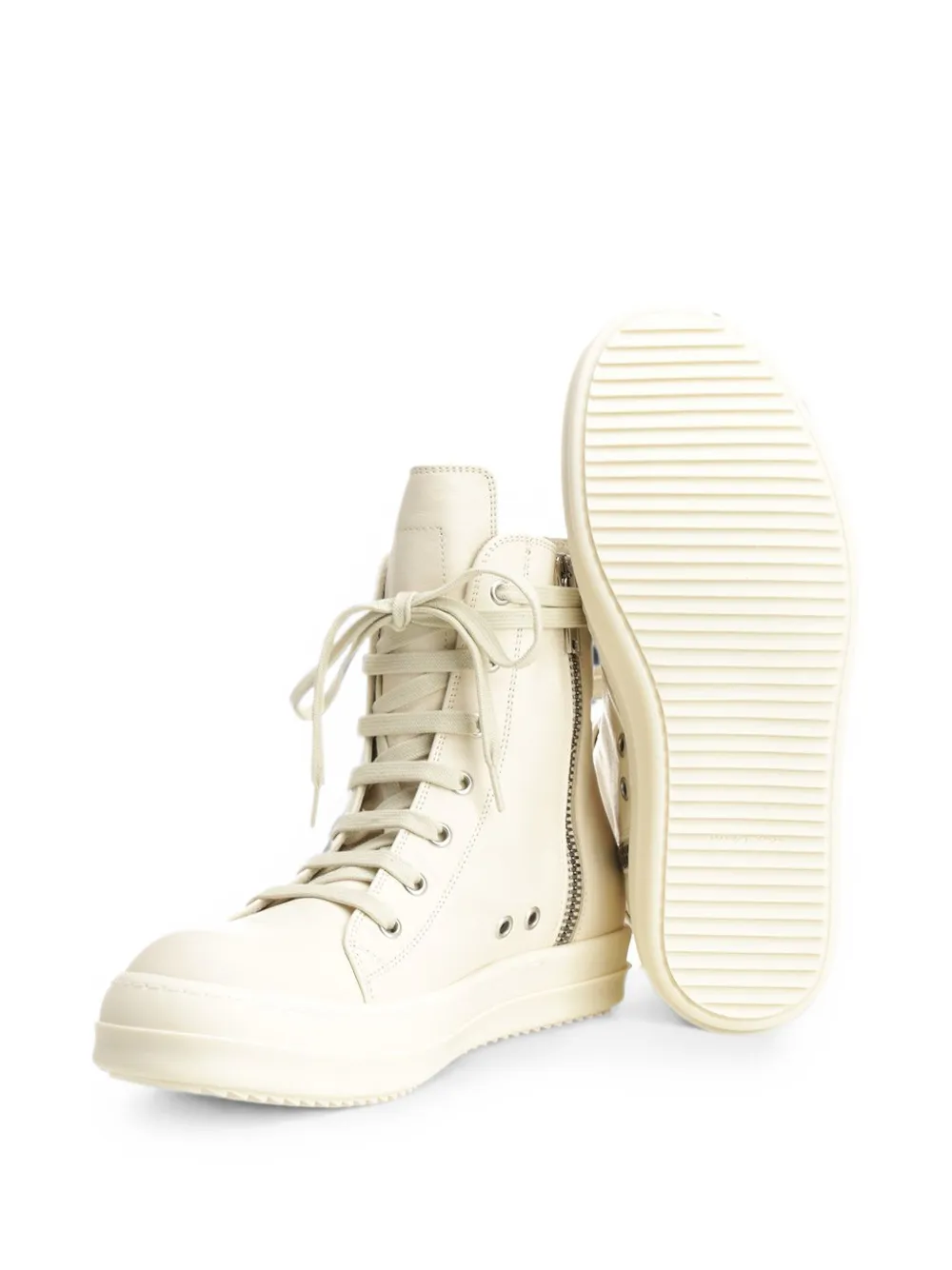 Rick Owens high-top lace-up sneakers Beige