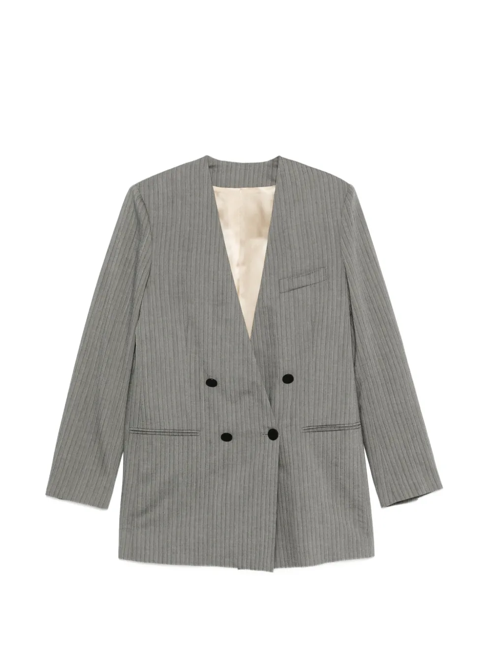 Alberta Ferretti pinstriped double-breasted blazer - Grau