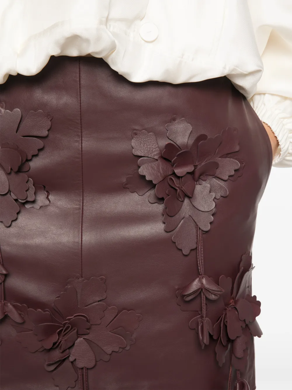 Alberta Ferretti Rok met bloemapplicatie Bruin