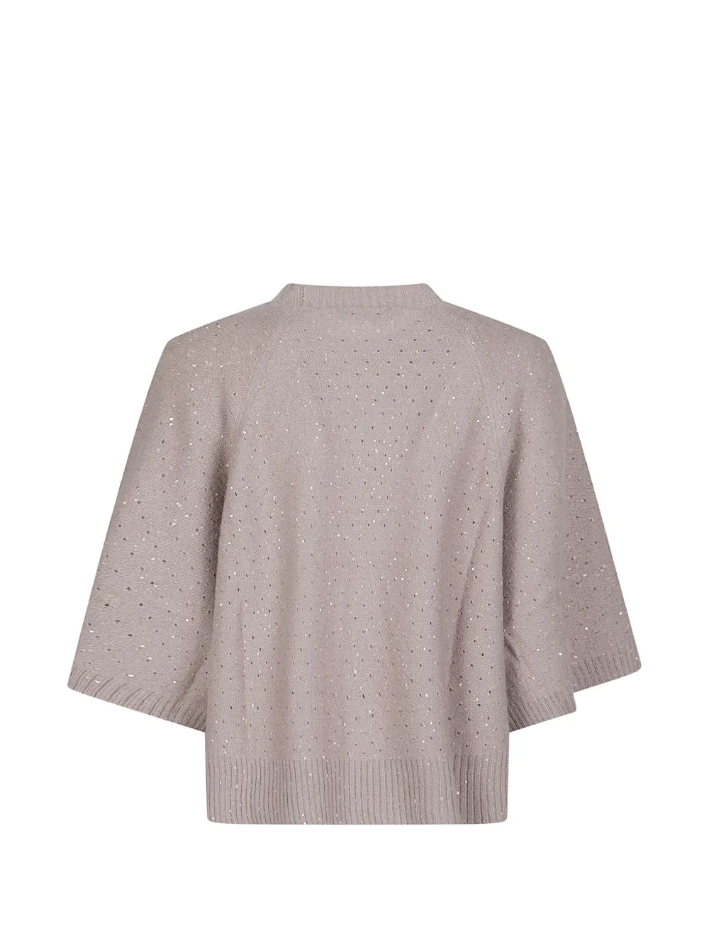 Fabiana Filippi Trui verfraaid met pailletten en geperforeerde details Beige