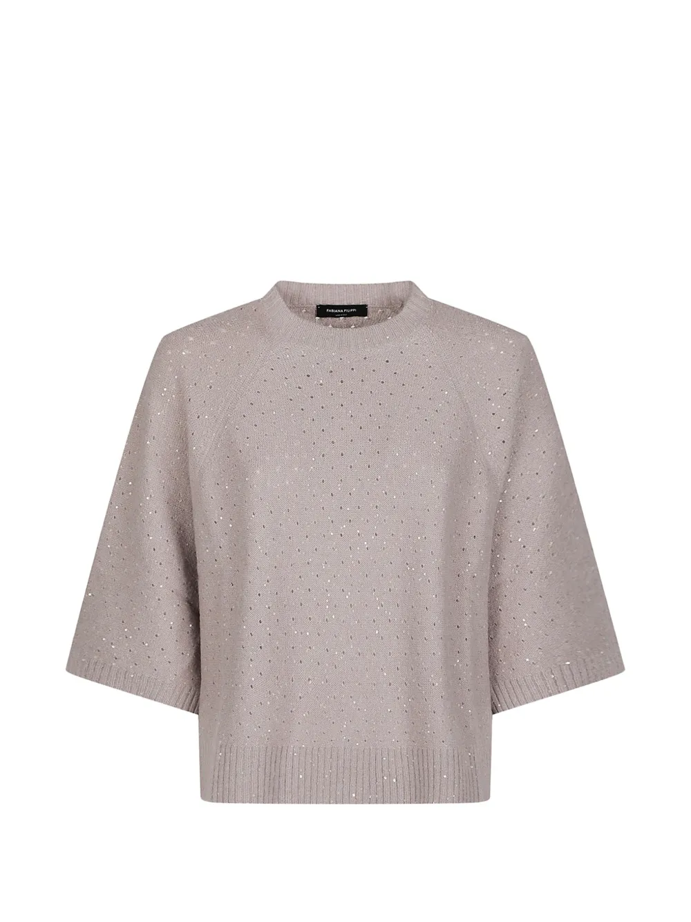 Fabiana Filippi sequin-embellished perforated sweater - Neutrals