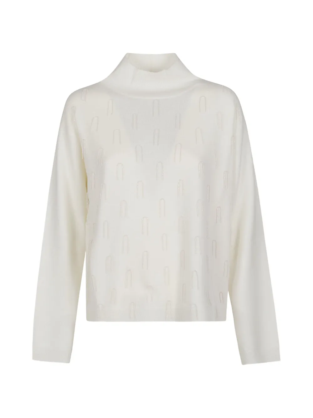 Fabiana Filippi bead-embellished high-neck sweater - Bianco