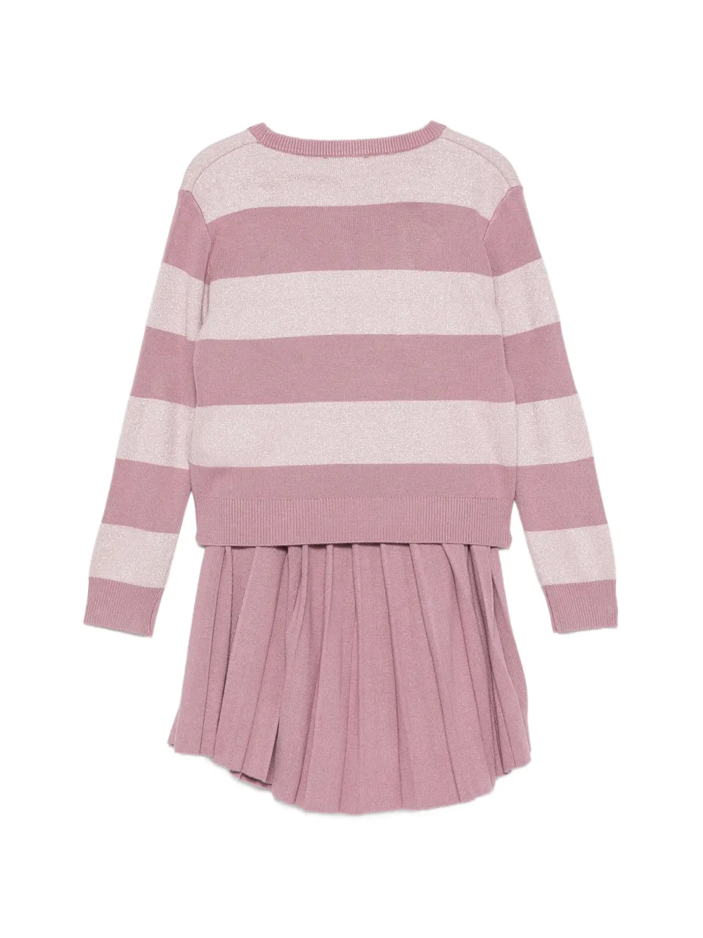 Liu Jo Kids Gestreepte plooirok en trui Roze