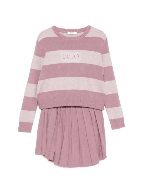 Liu Jo Kids striped pleated skirt and sweater set