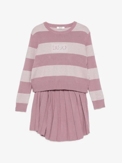 Liu Jo Kids striped pleated skirt and sweater set 