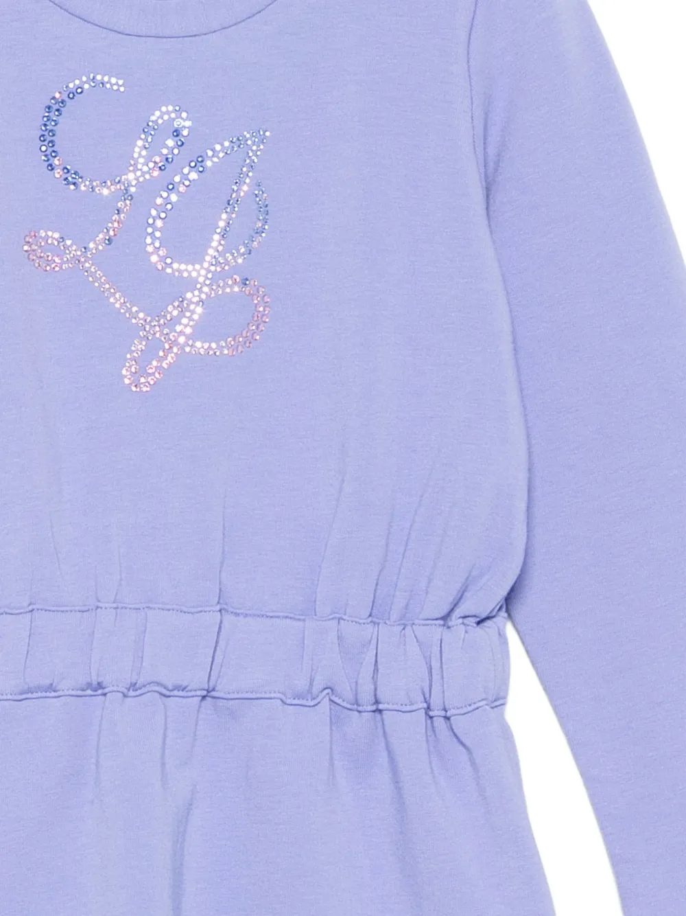Liu Jo Kids Jurk met elastische taille en verfraaid met stras Paars
