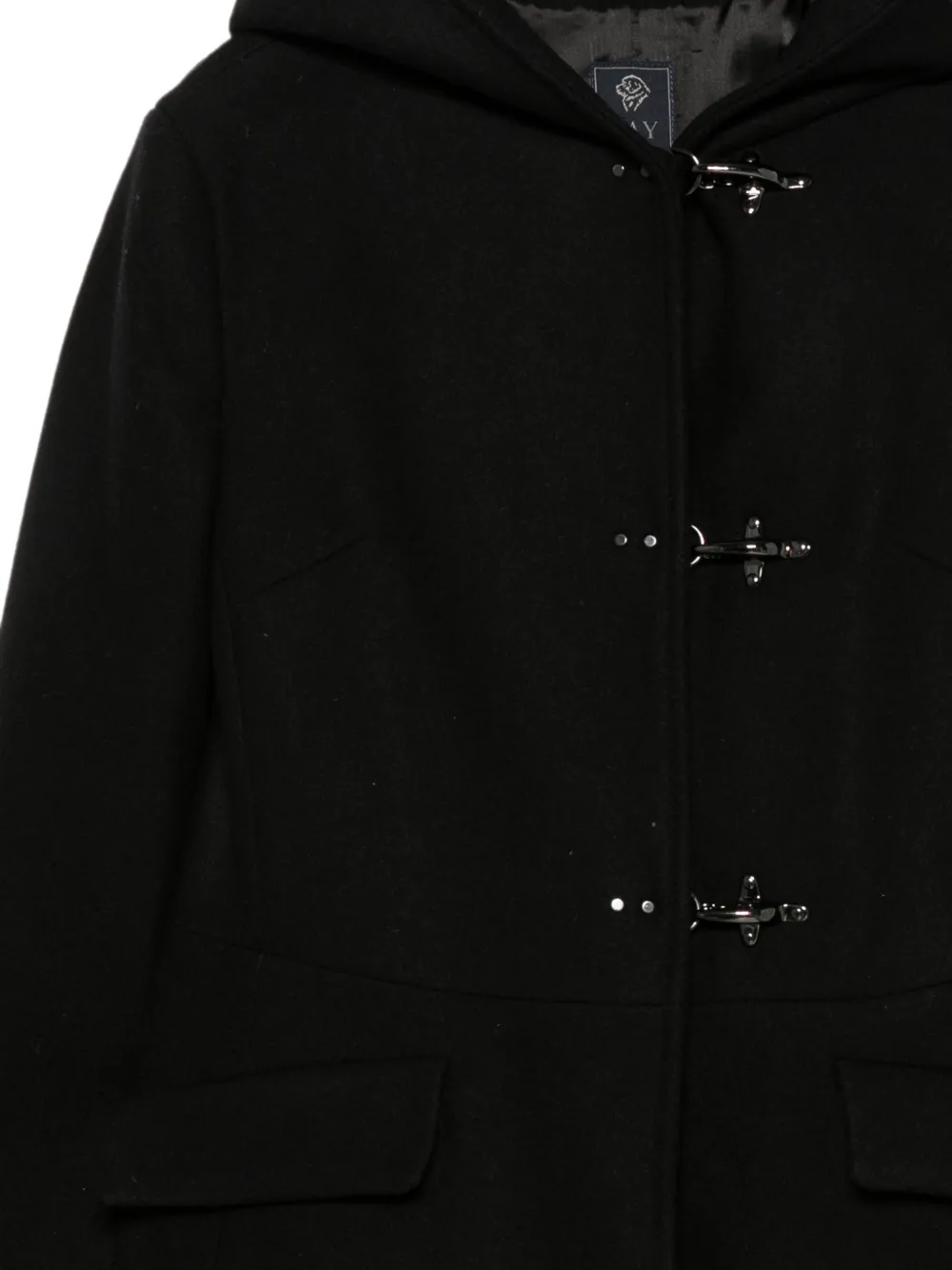Fay Kids Duffeljas met capuchon en sluiting met karabijnhaak Zwart