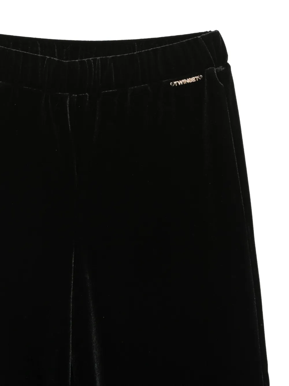 TWINSET Kids Fluwelen trainingspak met logoplakkaat Zwart