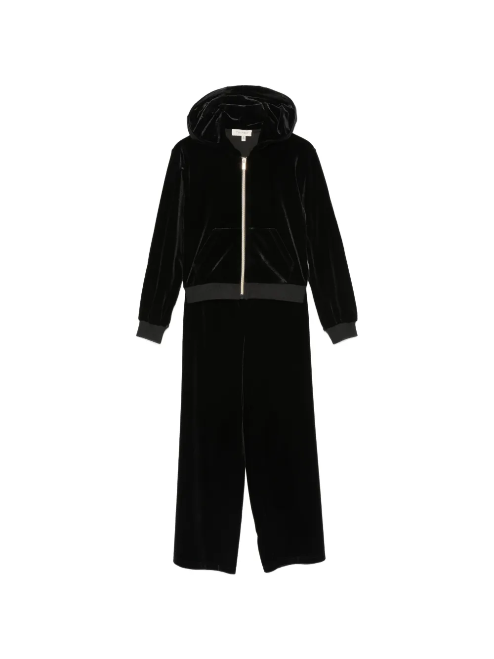 TWINSET Kids velvet logo-plaque tracksuit - Nero