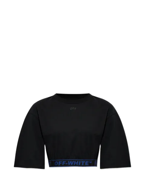 Off-White logo-tape cropped T-shirt