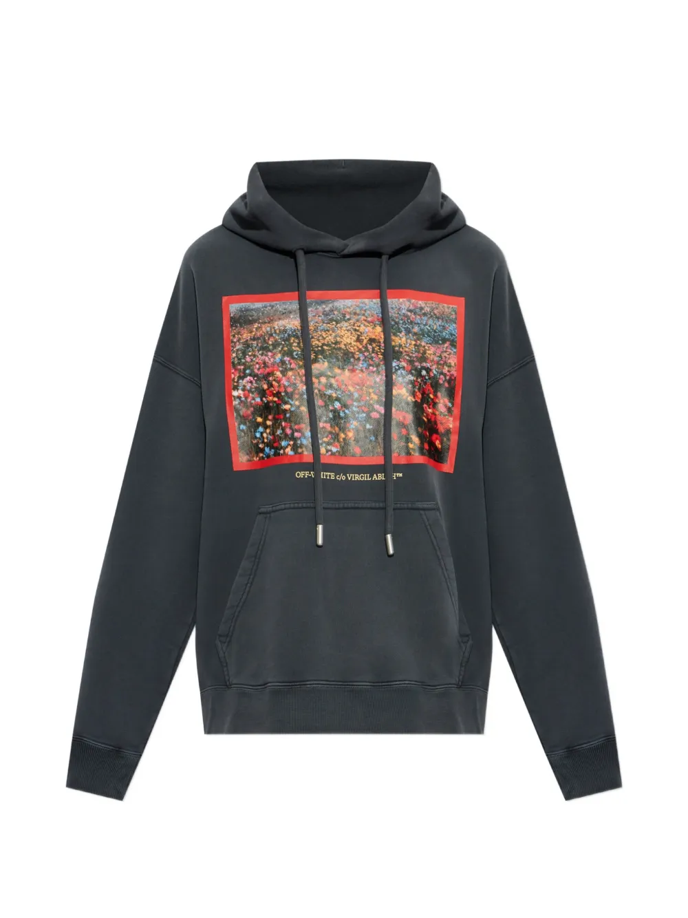 Off-white Graphic-print Hoodie In Grey