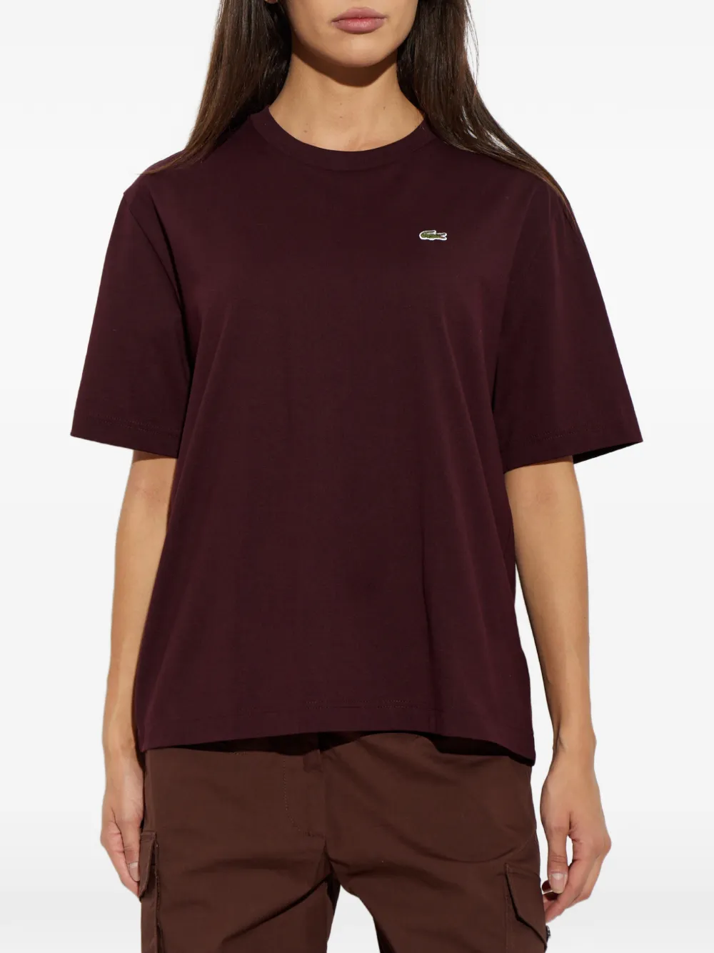 Lacoste T-shirt met logopatch Rood