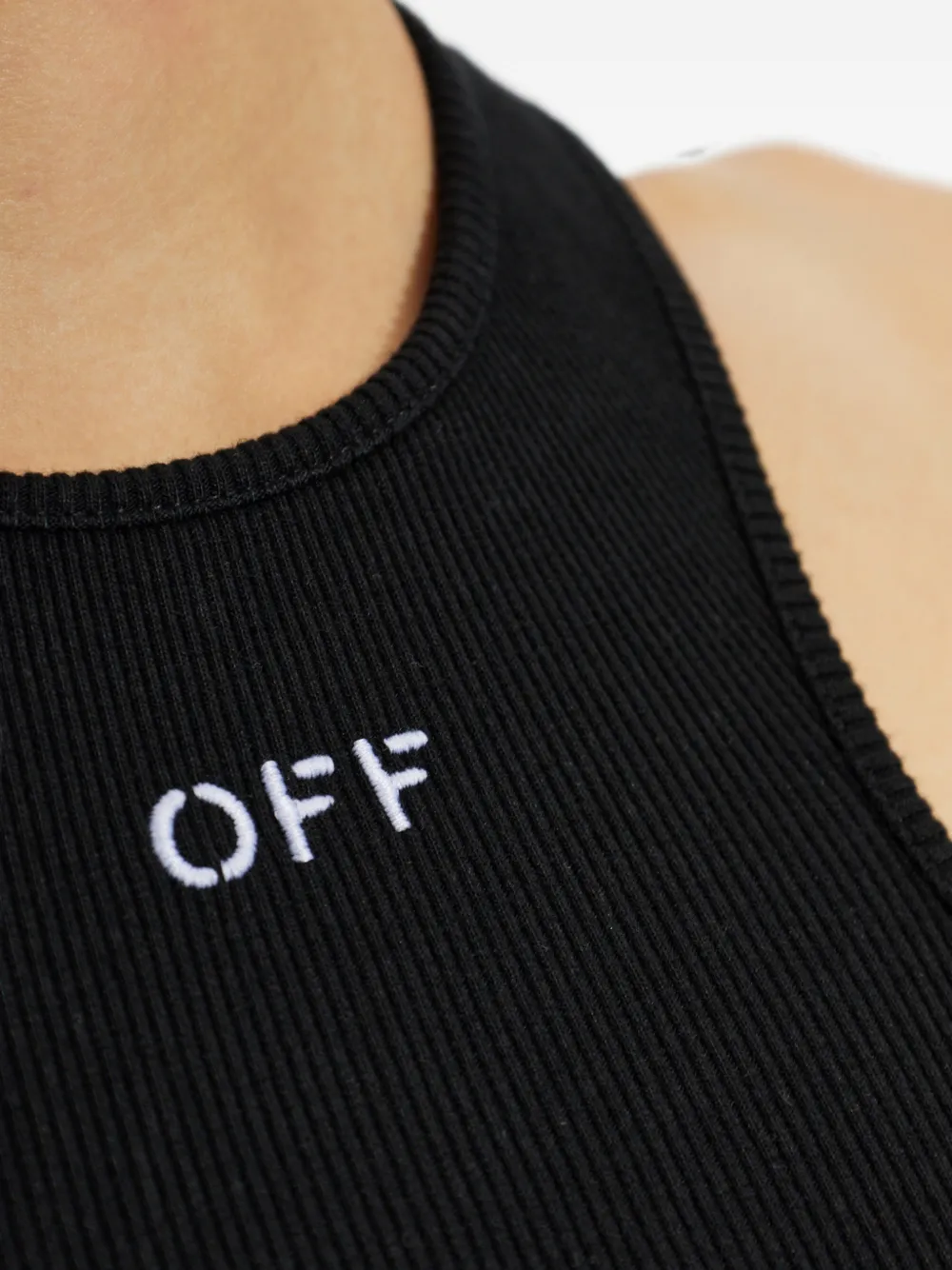 Off-White Geribbelde top Zwart