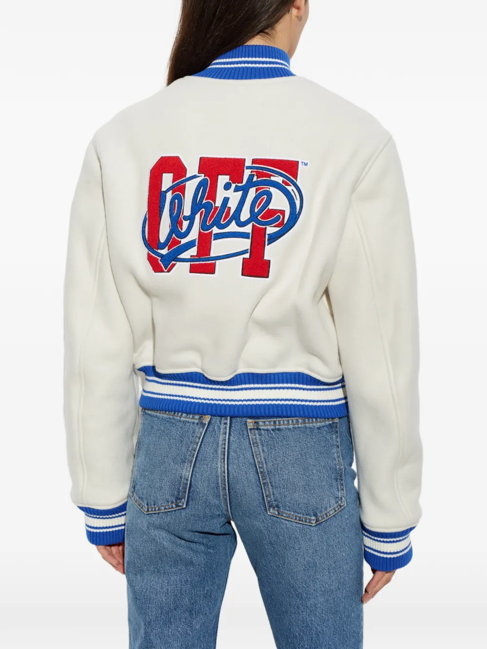 Off-White Bomberjack met logopatch Beige