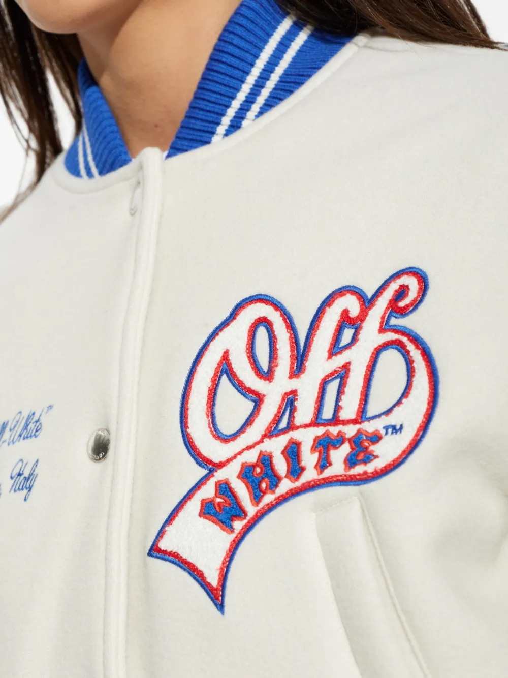 Off-White Bomberjack met logopatch Beige