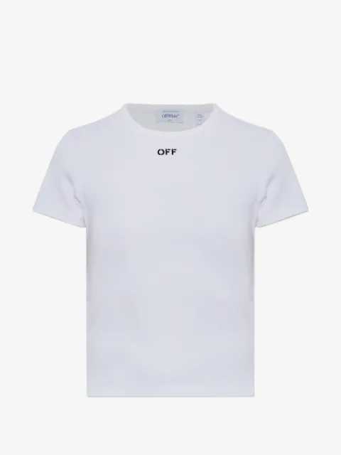 Off-White embroidered-logo ribbed T-shirt
