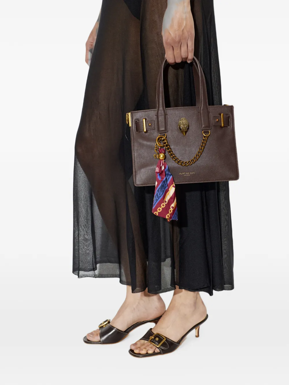 Kurt Geiger London Kleine Sloane leren shopper Bruin
