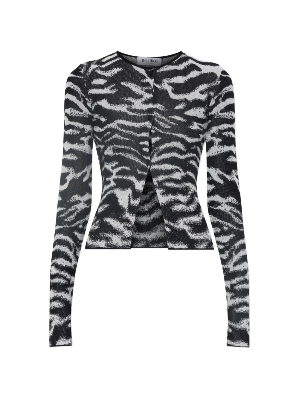 The Attico animal-motif knit cardigan - Nero