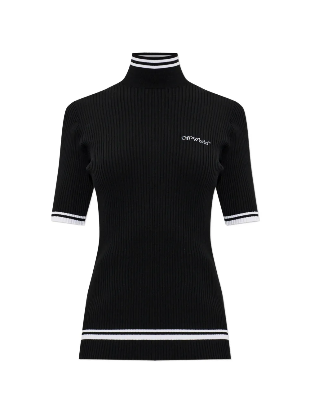Off-White ribbed-knit logo-embroidered sweater - Nero