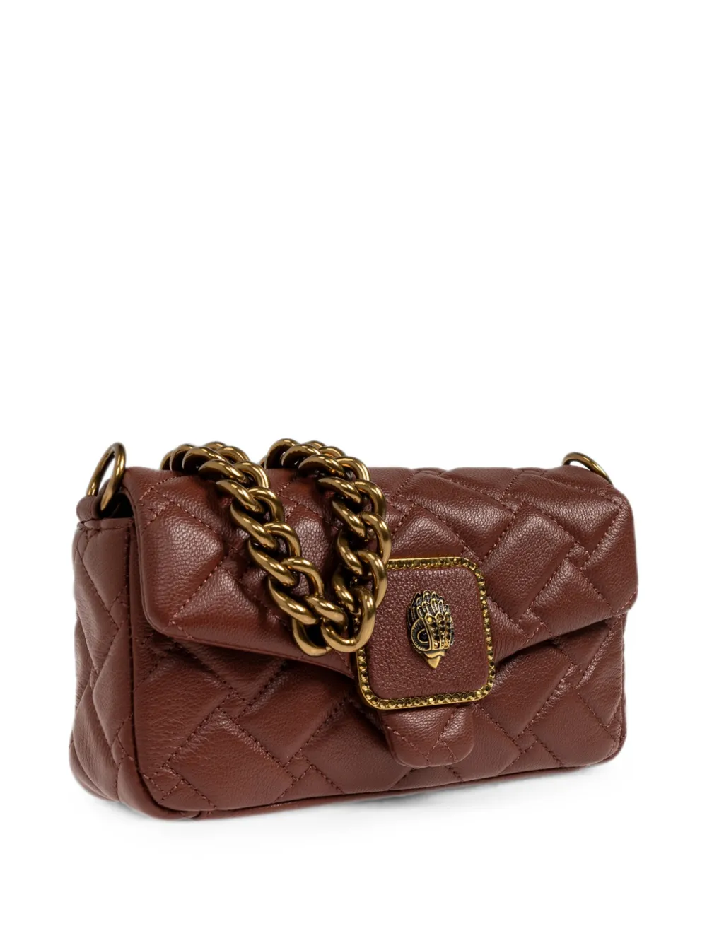 Kurt Geiger London Pimlico gewatteerde leren mini-schoudertas Bruin