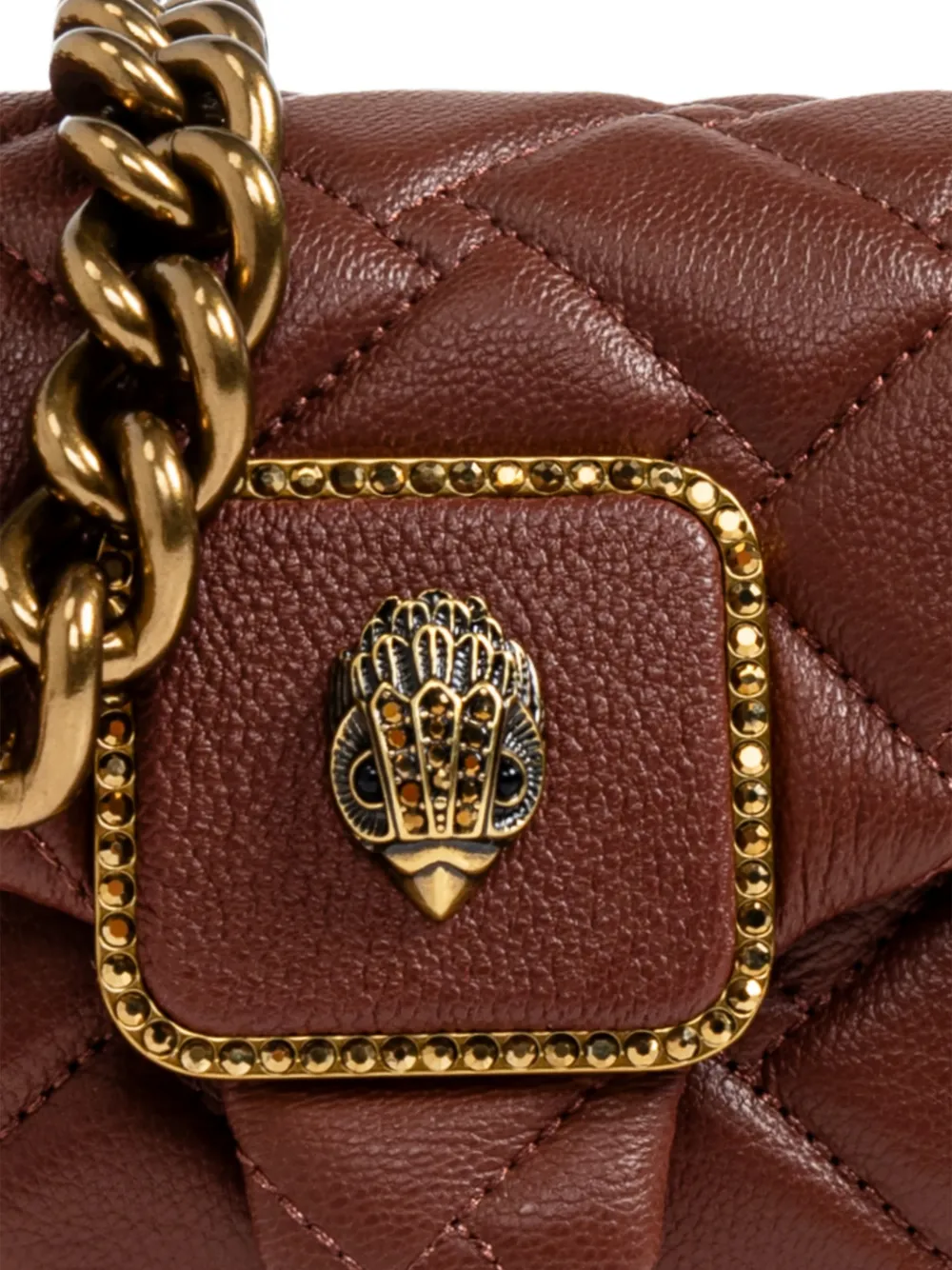 Kurt Geiger London Pimlico gewatteerde leren mini-schoudertas Bruin