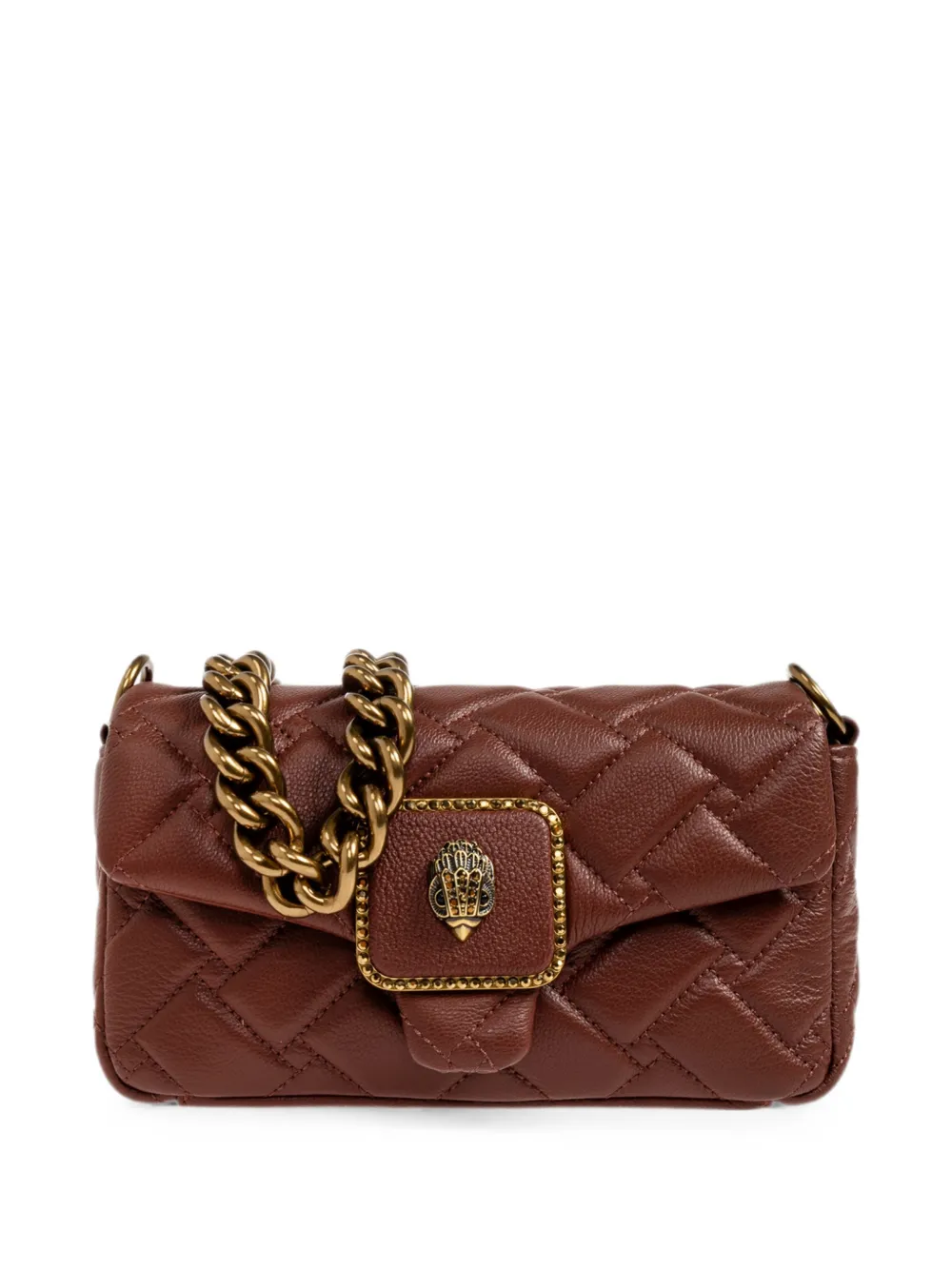 Kurt Geiger Mini Pimlico Quilted Leather Shoulder Bag In Brown