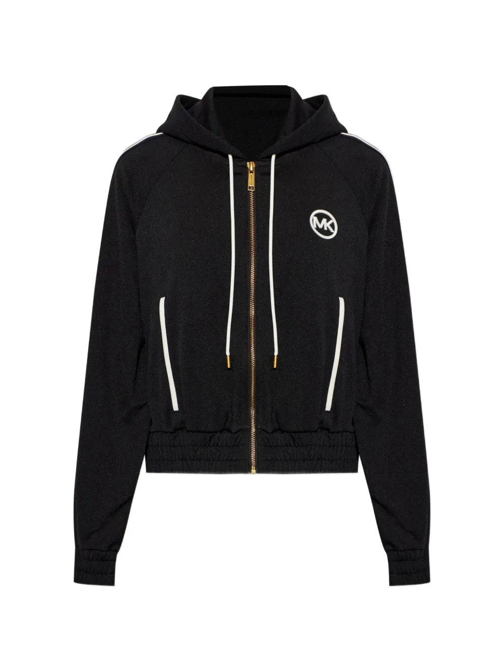 Michael Kors logo-embroidered zip-up hoodie Zwart
