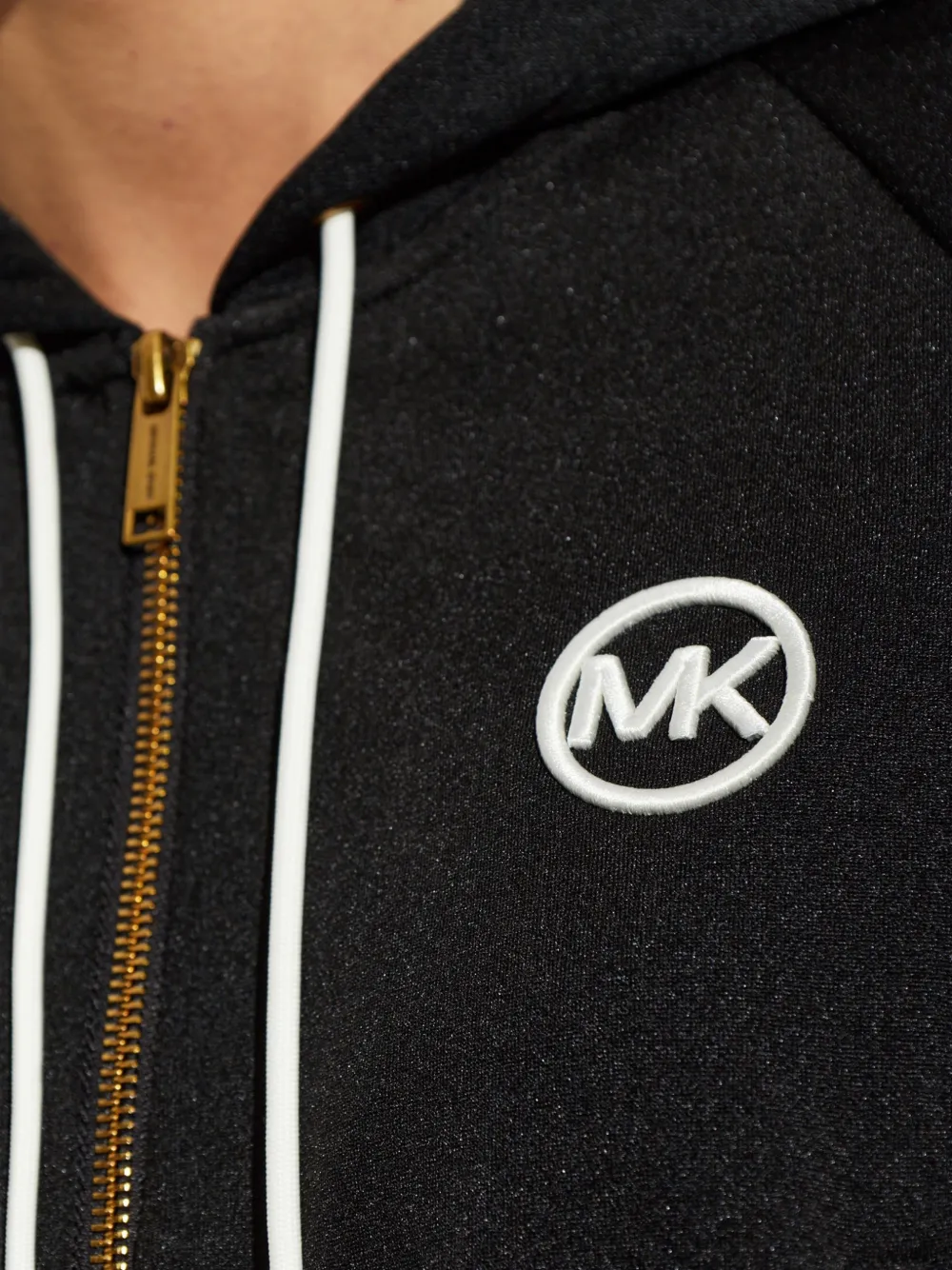 Michael Kors logo-embroidered zip-up hoodie Zwart