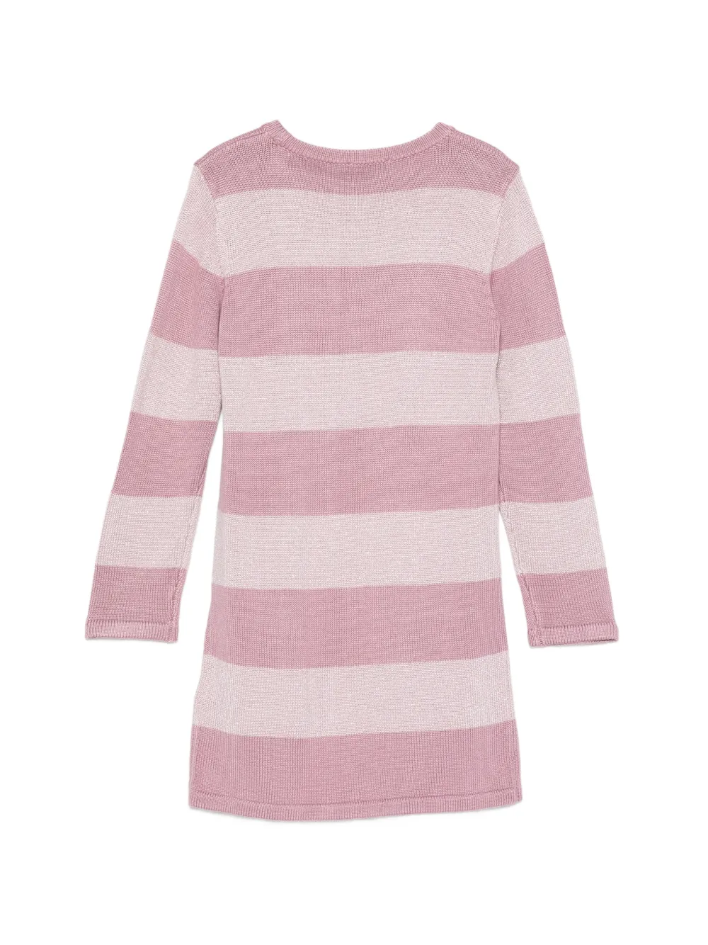 Liu Jo Kids Gestreepte jurk met logo van stras Roze