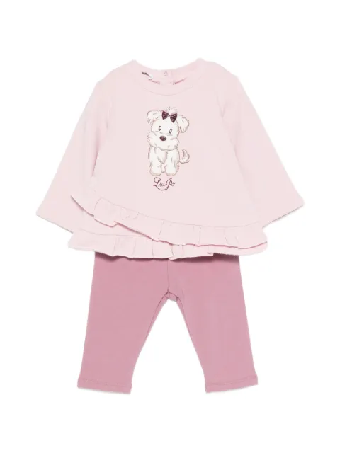 Liu Jo Kids ruffled-hem dog-print trousers set 