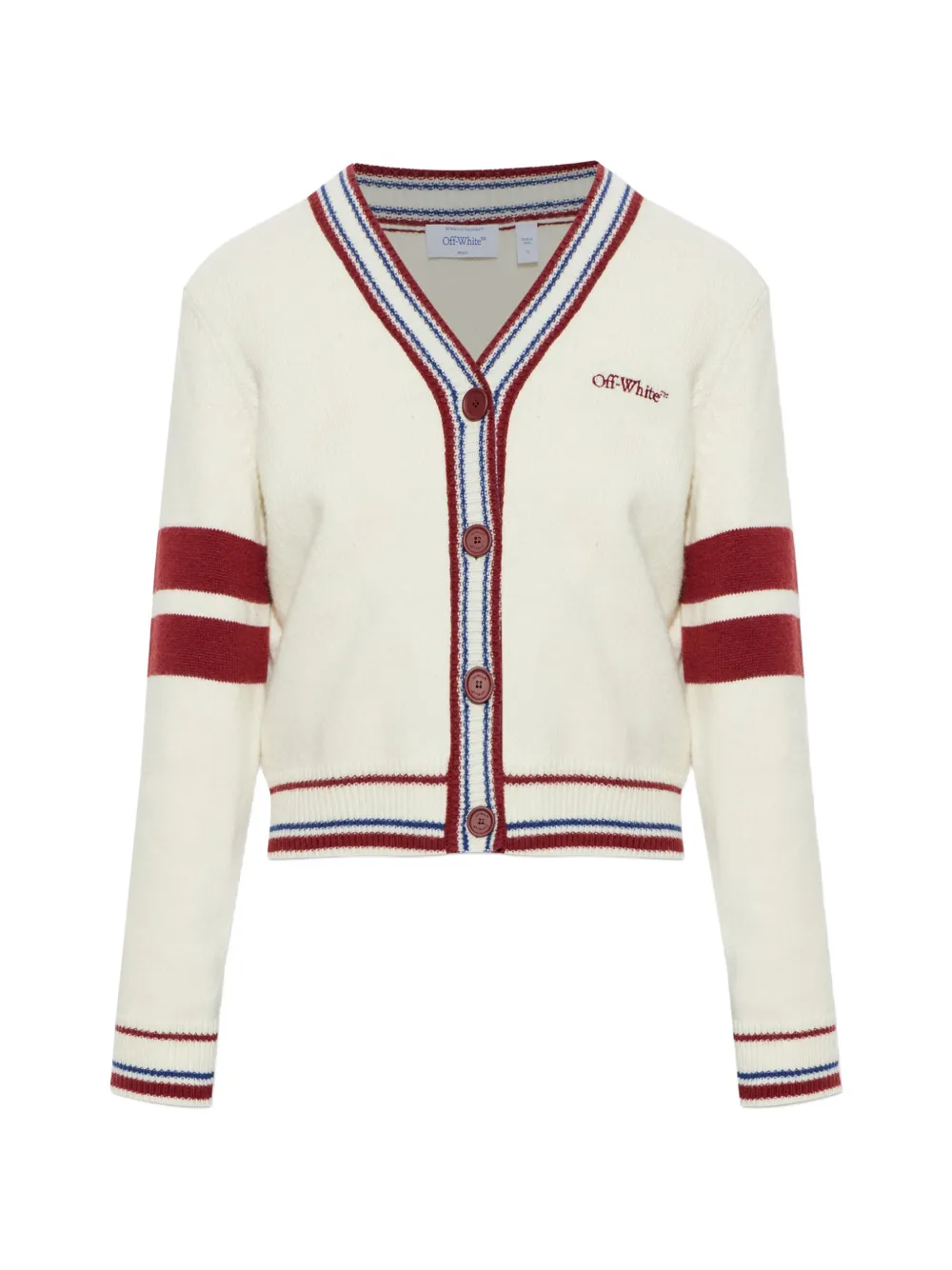 Off-White logo-embroidered cardigan - Neutrals