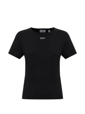FENDI logo-embroidered Cropped cotton-blend T-shirt | Black | FARFETCH