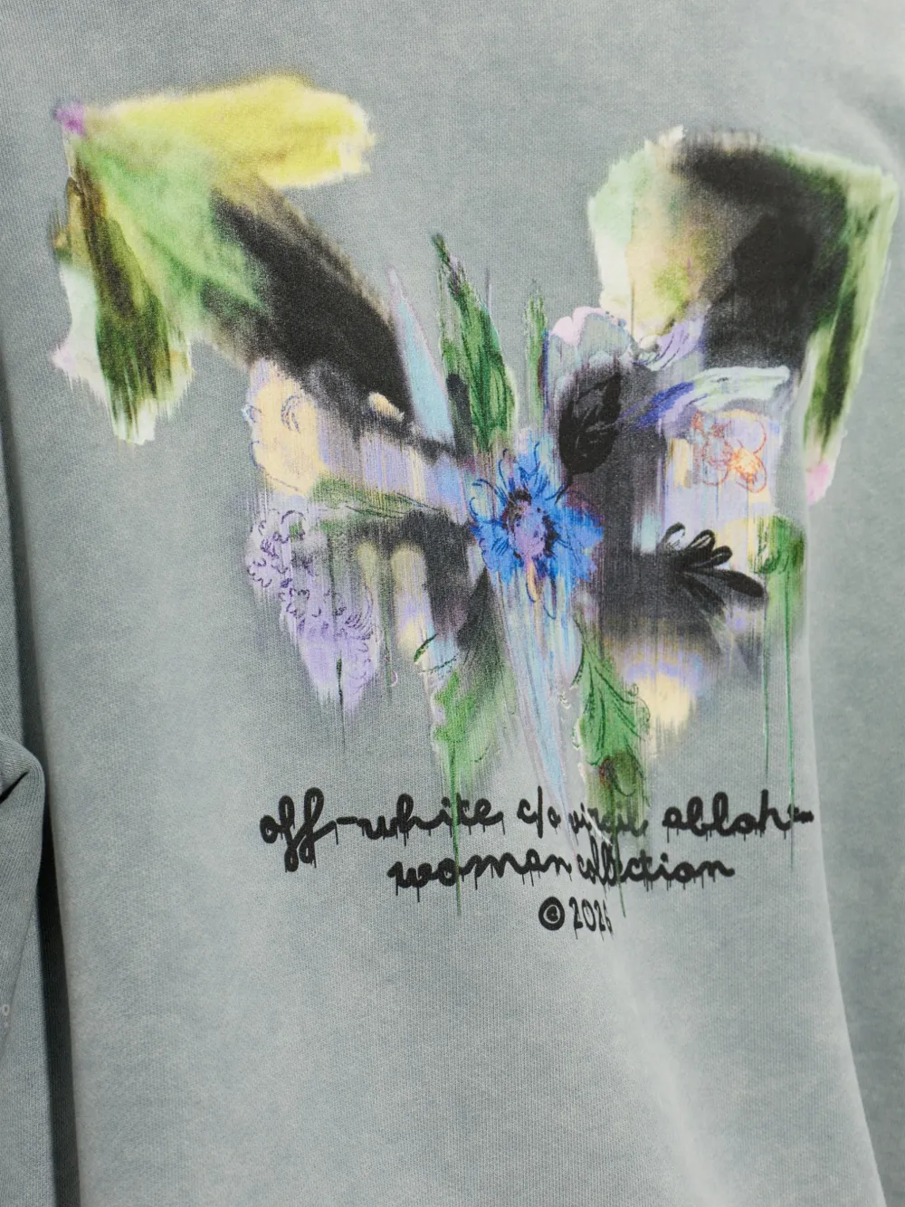 Off-White Hoodie met print Grijs
