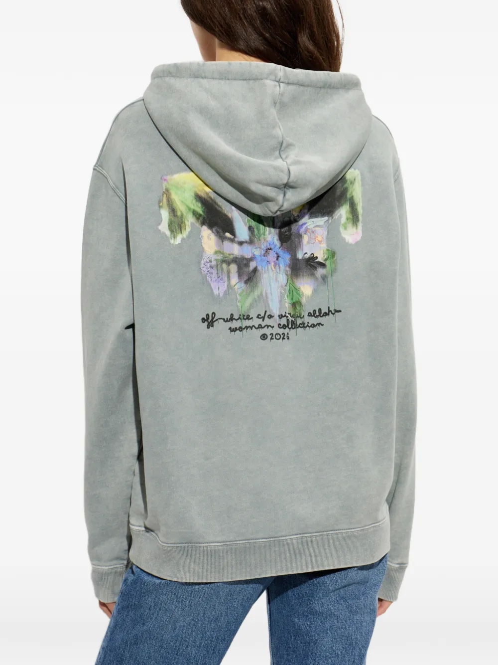 Off-White Hoodie met print Grijs
