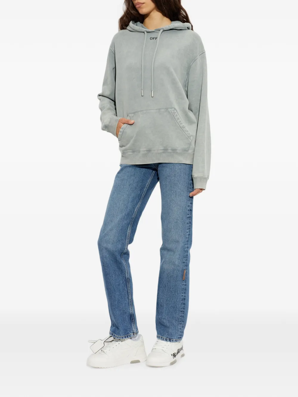 Off-White Hoodie met print Grijs