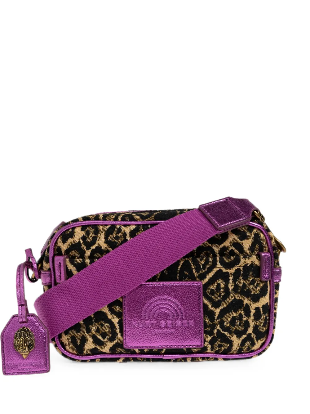 Kurt Geiger Southbank Leopard-pattern Crossbody Bag In Purple