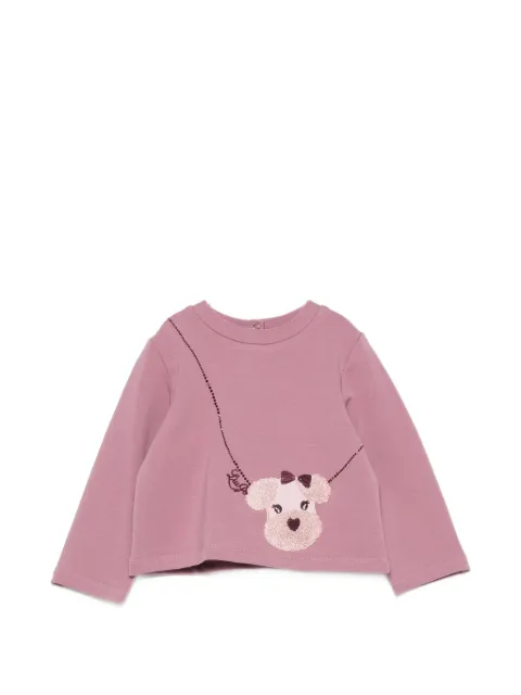 Liu Jo Kids dog-appliqué sequin-embellished T-shirt