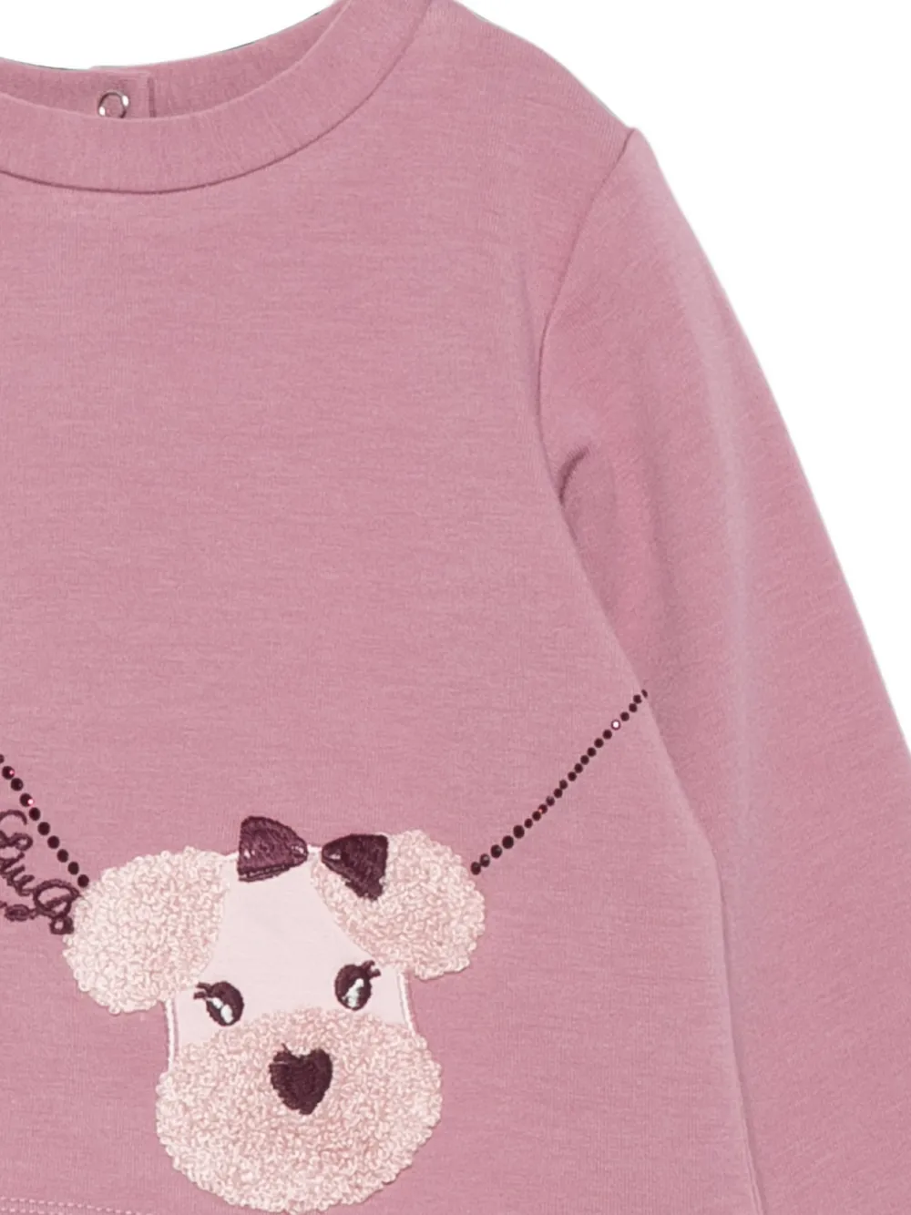 Liu Jo Kids T-shirt verfraaid met pailletten en hondenapplicatie Roze