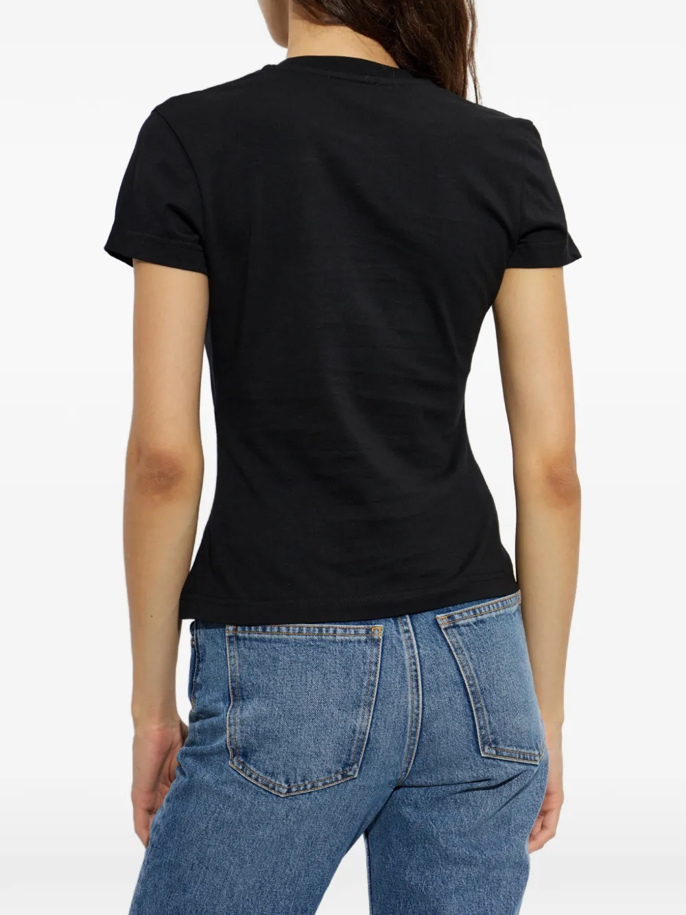 Off-White T-shirt met geborduurd logo Zwart