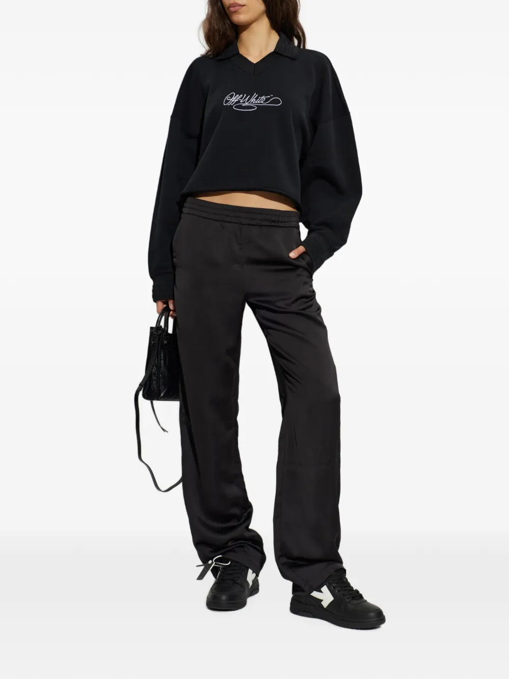 Off-White Sweater met geborduurd logo Zwart