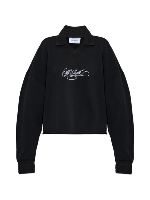 Off-White logo-embroidered V-neck sweatshirt
