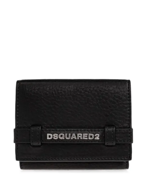 DSQUARED2 محفظة جلد ببروش شعار الماركة