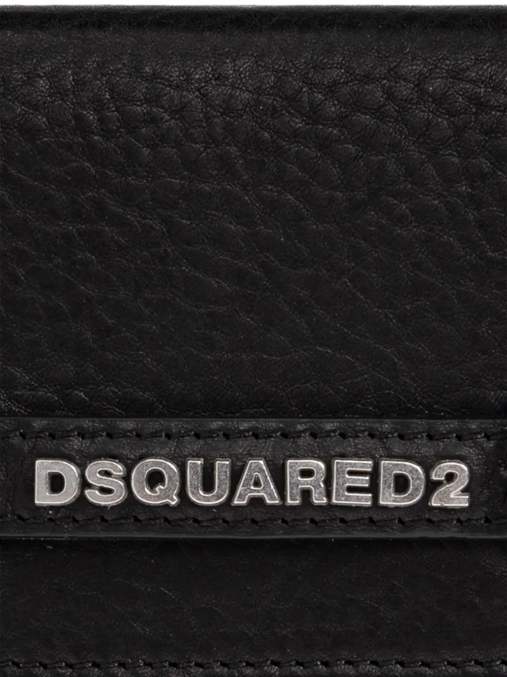 DSQUARED2 Leren portemonnee met logoplakkaat Zwart