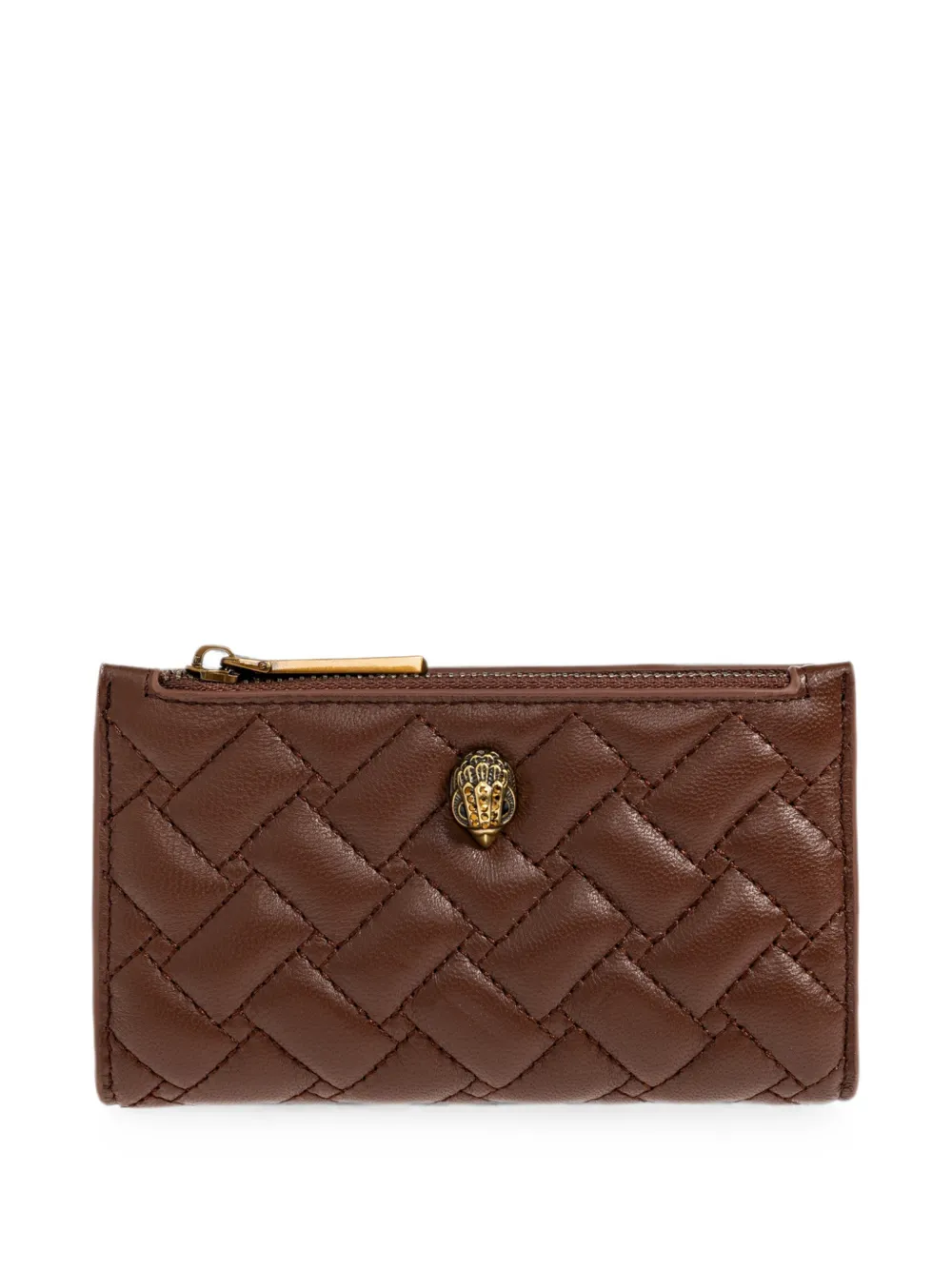 Kurt Geiger Kensington Quilted-pattern Leather Wallet In Braun