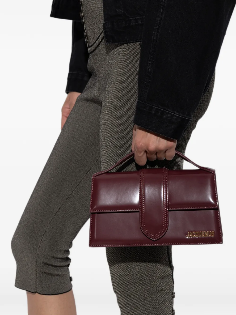 Jacquemus Grote Le Bambino leren shopper Rood