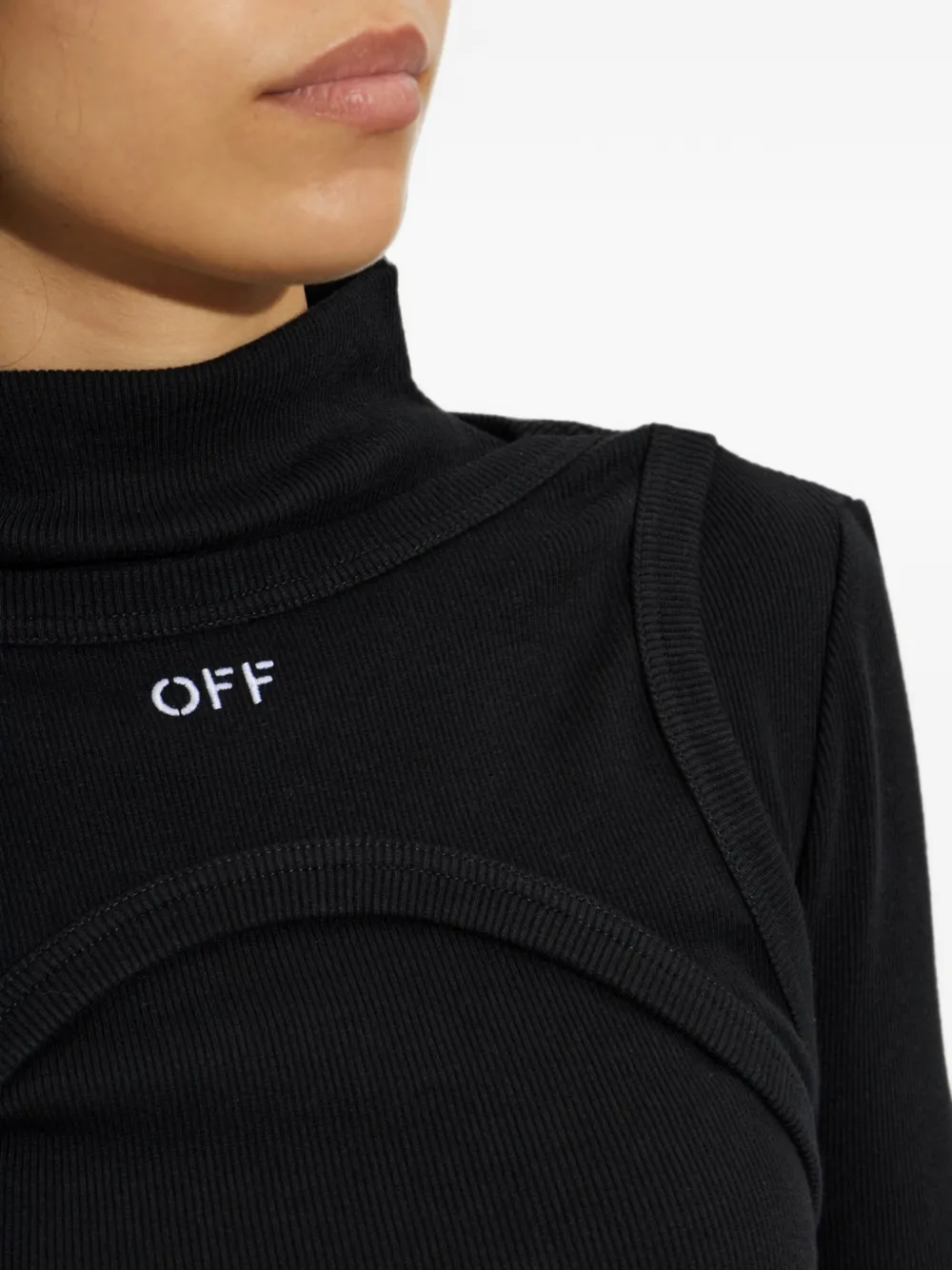 Off-White Off Stamp midi-jurk met uitgesneden details Zwart