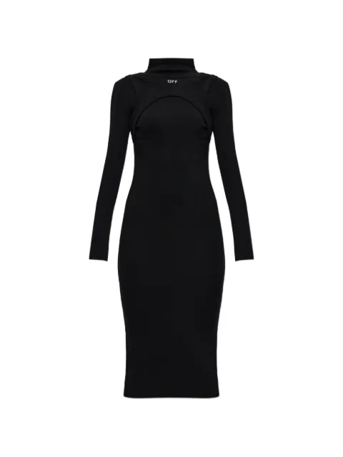 Off-White cut-out turtleneck midi dress
