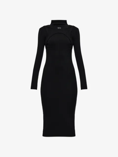 Off-White cut-out turtleneck midi dress